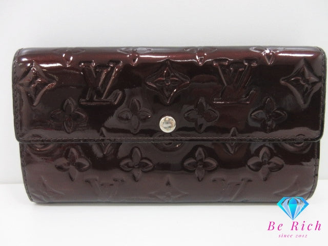 ルイ ヴィトン LOUIS VUITTON 二つ折り財布 長財布 モノグラム ヴェルニ ポルト フォイユ サラ M93524 アマラント パープル系 紫 パテント レザー LV ロゴ ロング ウォレット 【中古】【送料無料】 bs4242