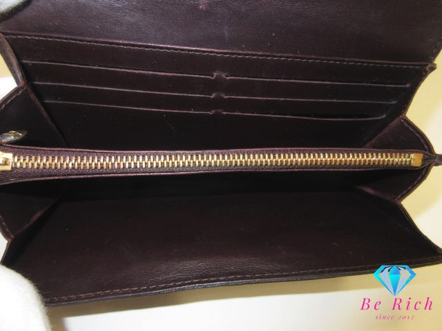 ルイ ヴィトン LOUIS VUITTON 二つ折り財布 長財布 モノグラム ヴェルニ ポルト フォイユ サラ M93524 アマラント パープル系 紫 パテント レザー LV ロゴ ロング ウォレット 【中古】【送料無料】 bs4242