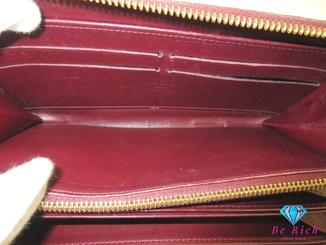ルイ ヴィトン LOUIS VUITTON モノグラム ヴェルニ ジッピー ウォレット M91536 ルージュ フォー ヴィスト ロゴ 二つ折り財布 長財布 ロング  【中古】【送料無料】 bs4244