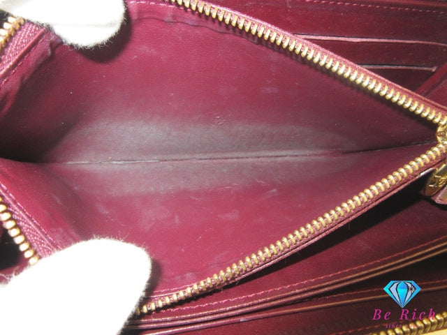ルイ ヴィトン LOUIS VUITTON モノグラム ヴェルニ ジッピー ウォレット M91536 ルージュ フォー ヴィスト ロゴ 二つ折り財布 長財布 ロング  【中古】【送料無料】 bs4244
