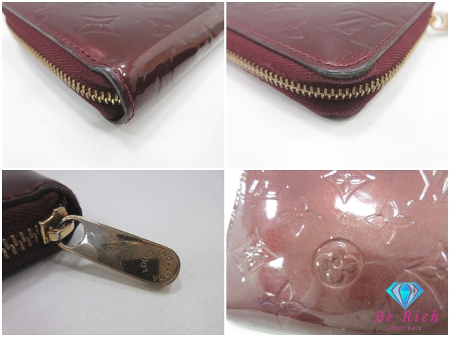 ルイ ヴィトン LOUIS VUITTON モノグラム ヴェルニ ジッピー ウォレット M91536 ルージュ フォー ヴィスト ロゴ 二つ折り財布 長財布 ロング  【中古】【送料無料】 bs4244