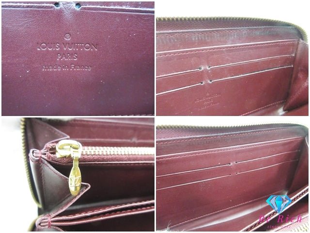 ルイ ヴィトン LOUIS VUITTON モノグラム ヴェルニ ジッピー ウォレット M91536 ルージュ フォー ヴィスト ロゴ 二つ折り財布 長財布 ロング  【中古】【送料無料】 bs4244