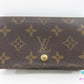 ルイ ヴィトン LOUIS VUITTON 二つ折り財布 モノグラム ポルト モネ ビエ トレゾール M61730 ブラウン 茶 L字ファスナー 小銭入れ LV ロゴ 中財布 ミディアム ウォレット 【中古】【送料無料】 bs4251