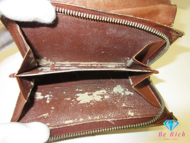 ルイ ヴィトン LOUIS VUITTON 二つ折り財布 モノグラム ポルト モネ ビエ トレゾール M61730 ブラウン 茶 L字ファスナー 小銭入れ LV ロゴ 中財布 ミディアム ウォレット 【中古】【送料無料】 bs4251