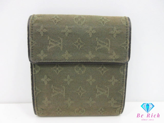 ルイ ヴィトン LOUIS VUITTON 三つ折り財布 モノグラム ミニ ポルト ビエ カルト クレディ モネ M92440 TST カーキ グリーン 緑 キャンバス レザー コンパクト ウォレット 【中古】【送料無料】 bs4254
