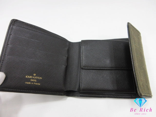 ルイ ヴィトン LOUIS VUITTON 三つ折り財布 モノグラム ミニ ポルト ビエ カルト クレディ モネ M92440 TST カーキ グリーン 緑 キャンバス レザー コンパクト ウォレット 【中古】【送料無料】 bs4254