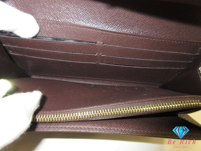 ルイ ヴィトン LOUIS VUITTON 二つ折り財布 長財布 ダミエ ポルト フォイユ サラ N61734 エベヌ ブラウン 茶 LV ロゴ ロング ウォレット 【中古】【送料無料】 bs4256