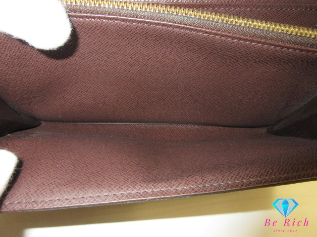 ルイ ヴィトン LOUIS VUITTON 二つ折り財布 長財布 ダミエ ポルト フォイユ サラ N61734 エベヌ ブラウン 茶 LV ロゴ ロング ウォレット 【中古】【送料無料】 bs4256
