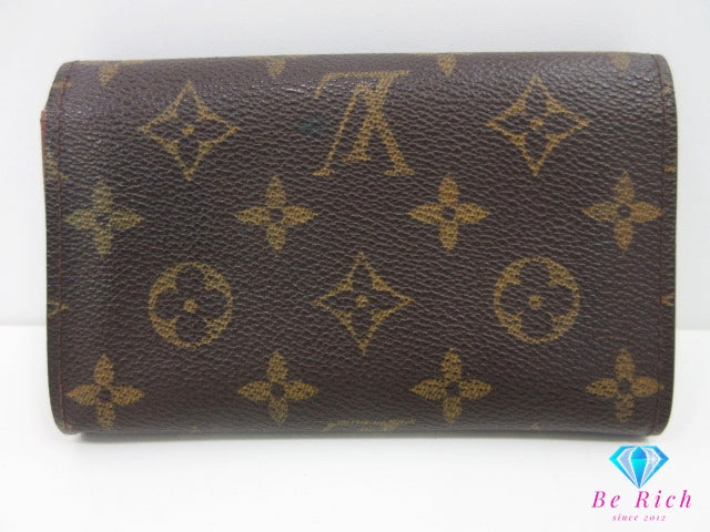 ルイ ヴィトン LOUIS VUITTON 二つ折り財布 モノグラム ポルト モネ ビエ トレゾール M61730 ブラウン 茶 L字ファスナー 小銭入れ LV ロゴ 中財布 ミディアム ウォレット 【中古】【送料無料】 bs4260