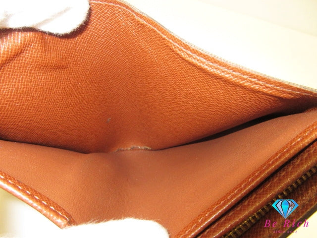 ルイ ヴィトン LOUIS VUITTON 二つ折り財布 モノグラム ポルト モネ ビエ トレゾール M61730 ブラウン 茶 L字ファスナー 小銭入れ LV ロゴ 中財布 ミディアム ウォレット 【中古】【送料無料】 bs4260