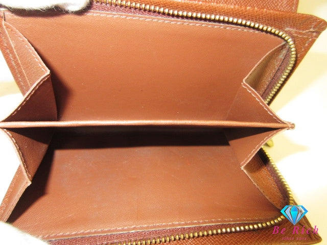 ルイ ヴィトン LOUIS VUITTON 二つ折り財布 モノグラム ポルト モネ ビエ トレゾール M61730 ブラウン 茶 L字ファスナー 小銭入れ LV ロゴ 中財布 ミディアム ウォレット 【中古】【送料無料】 bs4260