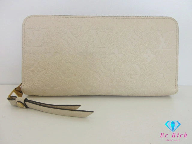 ルイ ヴィトン LOUIS VUITTON 二つ折り財布 長財布 モノグラム アンプラント ジッピー ウォレット M69034 トゥルトレール ベージュ エンボス レザー LV ロゴ ラウンド ファスナー【中古】【送料無料】 bs4262