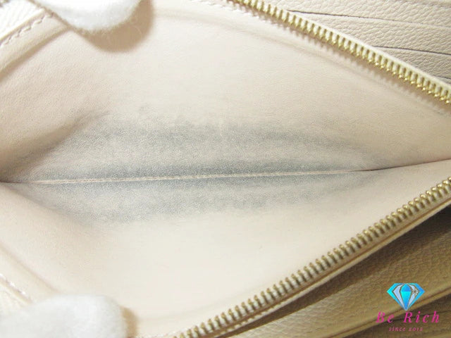 ルイ ヴィトン LOUIS VUITTON 二つ折り財布 長財布 モノグラム アンプラント ジッピー ウォレット M69034 トゥルトレール ベージュ エンボス レザー LV ロゴ ラウンド ファスナー【中古】【送料無料】 bs4262