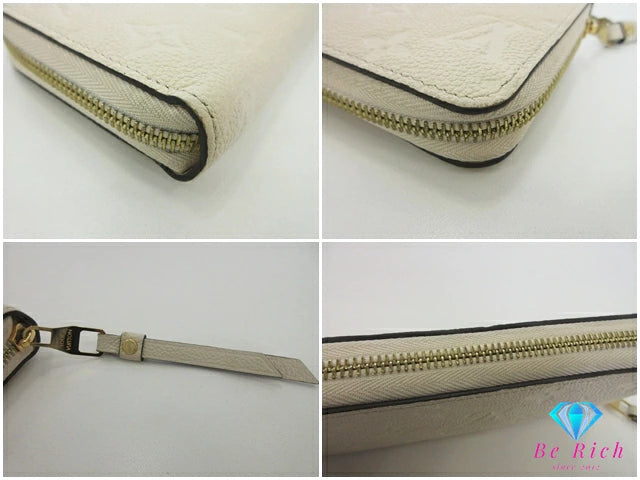 ルイ ヴィトン LOUIS VUITTON 二つ折り財布 長財布 モノグラム アンプラント ジッピー ウォレット M69034 トゥルトレール ベージュ エンボス レザー LV ロゴ ラウンド ファスナー【中古】【送料無料】 bs4262