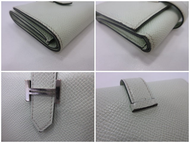エルメス HERMES ベアン コンビネ 三つ折り財布 Y 刻印 ヴェール フィズ ライト グリーン ヴォーエプソン レザー H ロゴ 二つ折り財布 コンパクト ウォレット 【中古】【送料無料】 bs4271