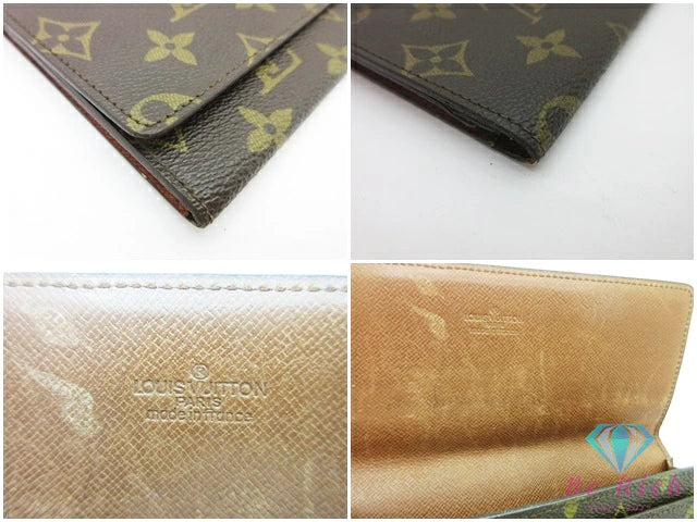 ルイ ヴィトン LOUIS VUITTON 長財布 札入れ モノグラム ポルト 円 M61820 LV ロゴ 小銭入れなし 二つ折り財布 ロング ウォレット 【中古】【送料無料】 bs4275