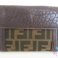 フェンディ FENDI 二つ折り財布 8M0160 ズッカ ブラウン 茶 ブラック 黒 キャンバス レザー コンパクト ウォレット 中財布  【中古】【送料無料】 bs4276
