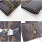 フェンディ FENDI 二つ折り財布 8M0160 ズッカ ブラウン 茶 ブラック 黒 キャンバス レザー コンパクト ウォレット 中財布  【中古】【送料無料】 bs4276