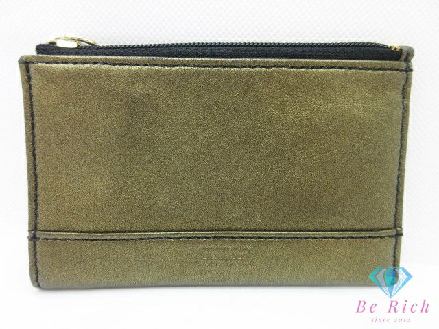 コーチ COACH キーケース コインケース 小銭入れ レザー ゴールド キーリング ロゴ コインパース コンパクト ウォレット  【中古】【送料無料】 bs4281