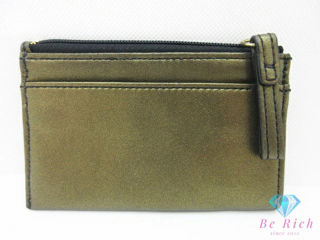 コーチ COACH キーケース コインケース 小銭入れ レザー ゴールド キーリング ロゴ コインパース コンパクト ウォレット  【中古】【送料無料】 bs4281