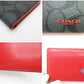 コーチ COACH 二つ折り札入れ カード入れ F88123 シグネチャー グレー 赤 PVC レザー ロゴ 札入れ 小銭入れなし コンパクト ウォレット 【中古】【送料無料】bs4285
