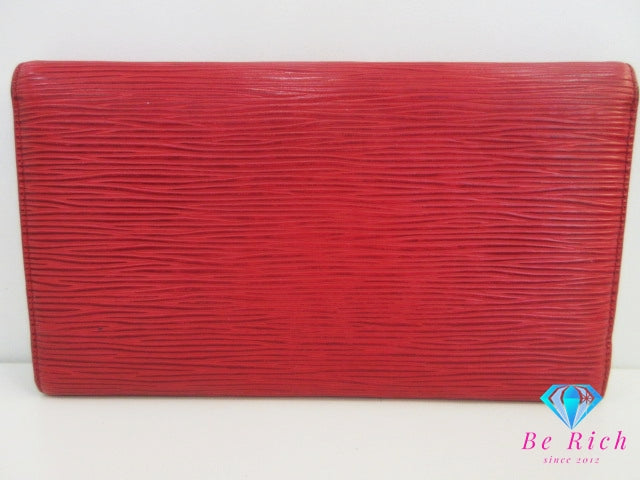 ルイ ヴィトン ポルト トレゾール インターナショナル M63387 エピ カスティリアン レッド 赤 レザー ウォレット 三つ折り 長財布 LOUIS VUITTON 【中古】【送料無料】bs4288