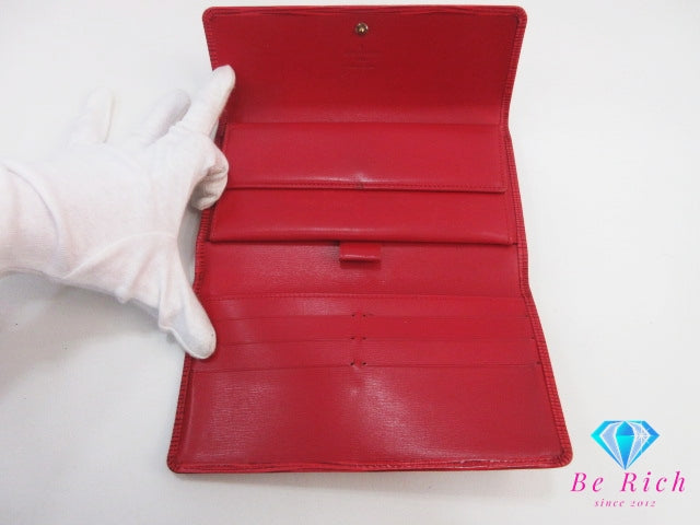 ルイ ヴィトン ポルト トレゾール インターナショナル M63387 エピ カスティリアン レッド 赤 レザー ウォレット 三つ折り 長財布 LOUIS VUITTON 【中古】【送料無料】bs4288