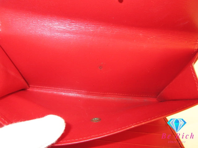 ルイ ヴィトン ポルト トレゾール インターナショナル M63387 エピ カスティリアン レッド 赤 レザー ウォレット 三つ折り 長財布 LOUIS VUITTON 【中古】【送料無料】bs4288