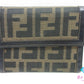 フェンディ FENDI 三つ折り財布 2270 30729 079 ズッカ ブラウン 茶 ブラック 黒 キャンバス レザー コンパクト ウォレット 中財布  【中古】【送料無料】 bs4289