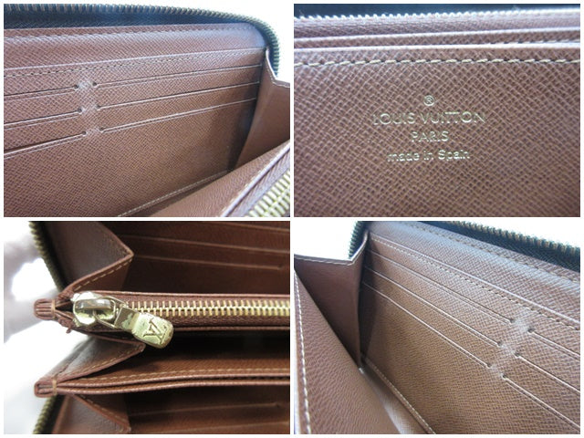ルイ ヴィトン LOUIS VUITTON モノグラム ジッピー ウォレット M42616 茶 ブラウン LV ロゴ ラウンドファスナー 長財布 二つ折り財布 ロング 【中古】【送料無料】 bs4299