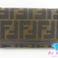 フェンディ FENDI 二つ折り財布 31052 ズッカ L字ファスナー 小銭入れ ブラウン 茶 キャンバス レザー ロゴ 中財布 ミディアム コンパクト ウォレット  【中古】【送料無料】 bs4300