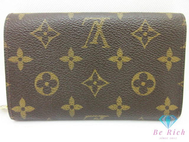 ルイ ヴィトン LOUIS VUITTON 二つ折り財布 モノグラム ポルト モネ ビエ トレゾール M61730 ブラウン 茶 L字ファスナー 小銭入れ LV ロゴ 中財布 ミディアム ウォレット 【中古】【送料無料】 bs4301