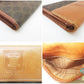 セリーヌ CELINE  二つ折り財布 マカダム ベージュ ブラウン 茶 PVC レザー ブラゾン ロゴ コンパクト ウォレット【中古】【送料無料】 bs4305