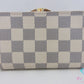ルイ ヴィトン LOUIS VUITTON ダミエ アズール ポルトフォイユ ヴィエノワ N61676 白 ホワイト アイボリー PVC レザー LV ロゴ 中財布 ミディアム コンパクト ウォレット がま口 小銭入れ 【中古】【送料無料】 bs4360