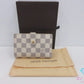 ルイ ヴィトン LOUIS VUITTON ダミエ アズール ポルトフォイユ ヴィエノワ N61676 白 ホワイト アイボリー PVC レザー LV ロゴ 中財布 ミディアム コンパクト ウォレット がま口 小銭入れ 【中古】【送料無料】 bs4360