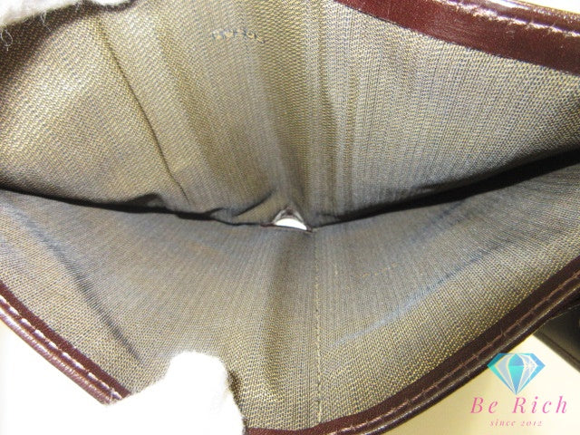 フェンディ FENDI 三つ折り財布 2270 30729 099 ズッカ ブラウン 茶 ブラック 黒 キャンバス レザー コンパクト ウォレット 中財布  【中古】【送料無料】 bs4371