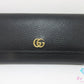 グッチ GUCCI ダブルG コンチネンタル ウォレット 二つ折り 長財布 456116 プチマーモント ロゴ レザー 黒 ブラック 【中古】【送料無料】 bs4388