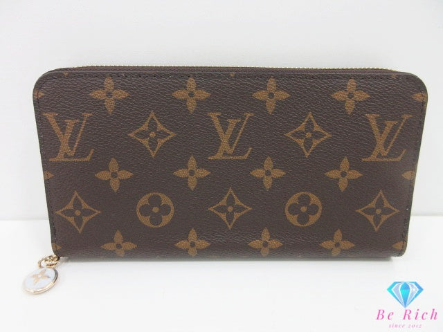 ルイ ヴィトン LOUIS VUITTON モノグラム ジッピー ウォレット M14815 茶 ブラウン アズール ブルー LV ロゴ ラウンドファスナー 長財布 二つ折り財布 ロング 【中古】【送料無料】 bs4391