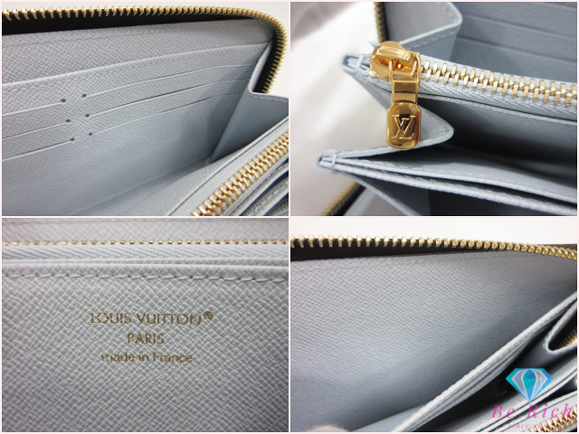 ルイ ヴィトン LOUIS VUITTON モノグラム ジッピー ウォレット M14815 茶 ブラウン アズール ブルー LV ロゴ ラウンドファスナー 長財布 二つ折り財布 ロング 【中古】【送料無料】 bs4391