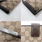 グッチ GUCCI Wホック 長財布 112715 GG ベージュ 茶 ブラウン キャンバス レザー ロゴ 二つ折り財布 ロング ウォレット 【中古】【送料無料】bs4396