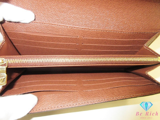 ルイ ヴィトン LOUIS VUITTON 長財布 モノグラム ポルト フォイユ サラ M60531 茶 ブラウン PVC レザー LV ロゴ 二つ折り財布 ロング ウォレット【中古】【送料無料】 bs4399