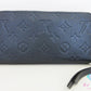 美品 ルイ ヴィトン LOUIS VUITTON モノグラム アンプラント ジッピー ウォレット M62069 フラワースタッズ マリンメタル ネイビー 紺 LV ロゴ ラウンドファスナー 長財布 二つ折り財布 ロング 【中古】【送料無料】 bs4445