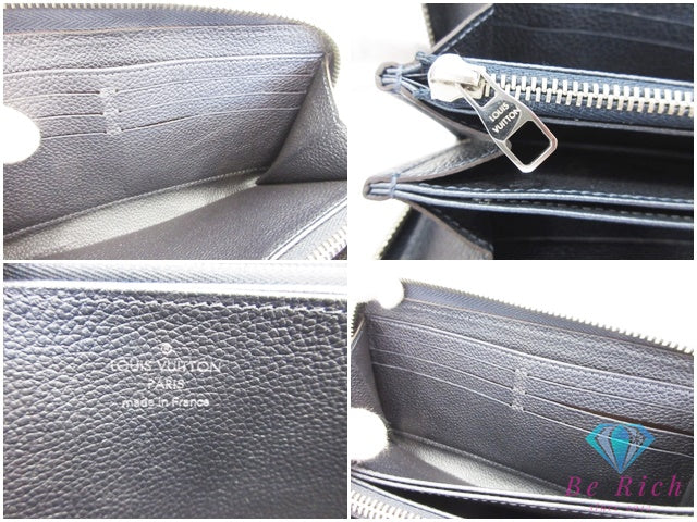 美品 ルイ ヴィトン LOUIS VUITTON モノグラム アンプラント ジッピー ウォレット M62069 フラワースタッズ マリンメタル ネイビー 紺 LV ロゴ ラウンドファスナー 長財布 二つ折り財布 ロング 【中古】【送料無料】 bs4445