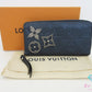 美品 ルイ ヴィトン LOUIS VUITTON モノグラム アンプラント ジッピー ウォレット M62069 フラワースタッズ マリンメタル ネイビー 紺 LV ロゴ ラウンドファスナー 長財布 二つ折り財布 ロング 【中古】【送料無料】 bs4445