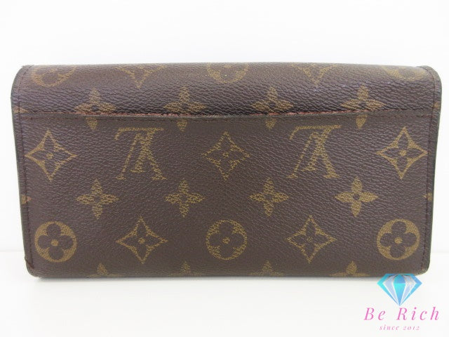 ルイ ヴィトン LOUIS VUITTON 長財布 モノグラム ポルト フォイユ サラ M60531 茶 ブラウン PVC レザー LV ロゴ 二つ折り財布 ロング ウォレット【中古】【送料無料】 bs4446