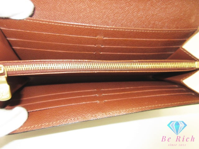 ルイ ヴィトン LOUIS VUITTON 長財布 モノグラム ポルト フォイユ サラ M60531 茶 ブラウン PVC レザー LV ロゴ 二つ折り財布 ロング ウォレット【中古】【送料無料】 bs4446