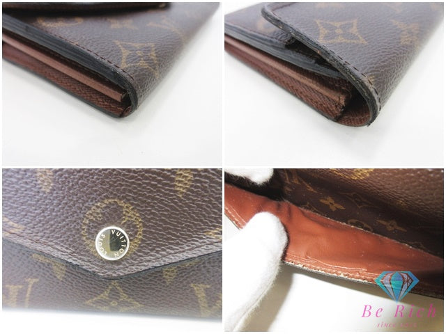 ルイ ヴィトン LOUIS VUITTON 長財布 モノグラム ポルト フォイユ サラ M60531 茶 ブラウン PVC レザー LV ロゴ 二つ折り財布 ロング ウォレット【中古】【送料無料】 bs4446