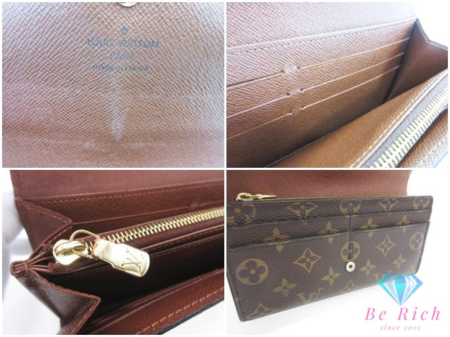 ルイ ヴィトン LOUIS VUITTON 長財布 モノグラム ポルト フォイユ サラ M60531 茶 ブラウン PVC レザー LV ロゴ 二つ折り財布 ロング ウォレット【中古】【送料無料】 bs4446