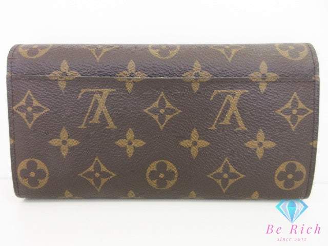 ルイ ヴィトン LOUIS VUITTON 長財布 モノグラム ポルト フォイユ サラ M60531 茶 ブラウン PVC レザー LV ロゴ 二つ折り財布 ロング ウォレット【中古】【送料無料】 bs4449
