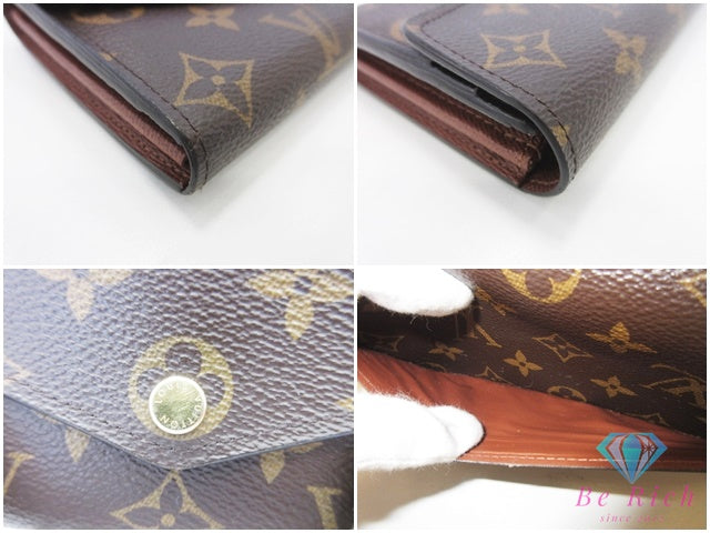 ルイ ヴィトン LOUIS VUITTON 長財布 モノグラム ポルト フォイユ サラ M60531 茶 ブラウン PVC レザー LV ロゴ 二つ折り財布 ロング ウォレット【中古】【送料無料】 bs4449